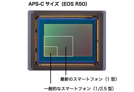 キヤノンEOS R50のAPS-CサイズCMOSセンサー