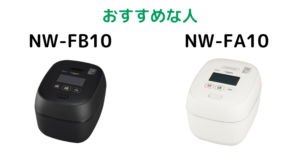 NW-FA10とNW-FB10それぞれがおすすめな人