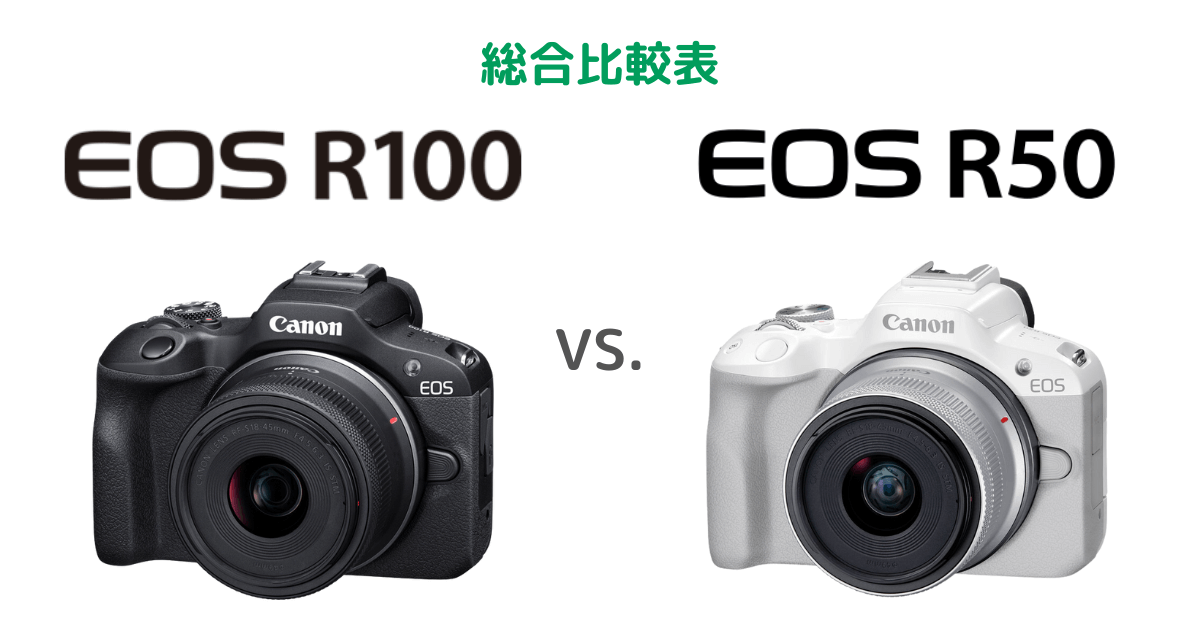 Canon EOS R100とEOS R50の総合比較表