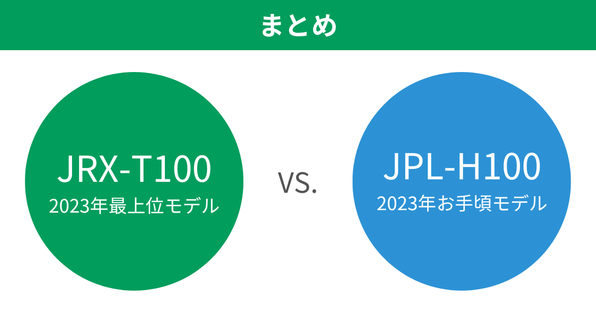 JRX-T100とJPL-H100の違いを比較。おすすめはどっち？まとめ