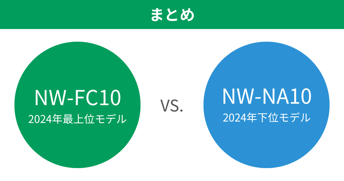 NW-FC10とNW-NA10の違いを比較。おすすめはどっち？まとめ