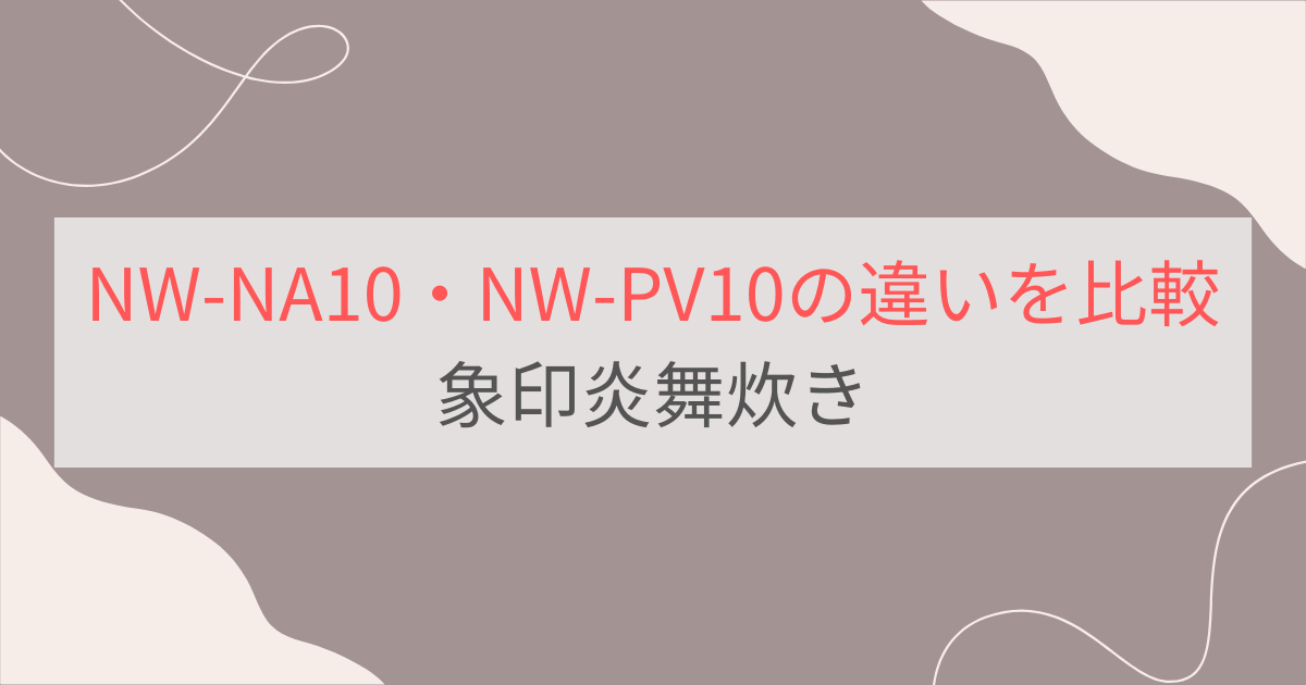 NW-NA10とNW-PV10の違い7個を比較。おすすめはどっち？象印炎舞炊き