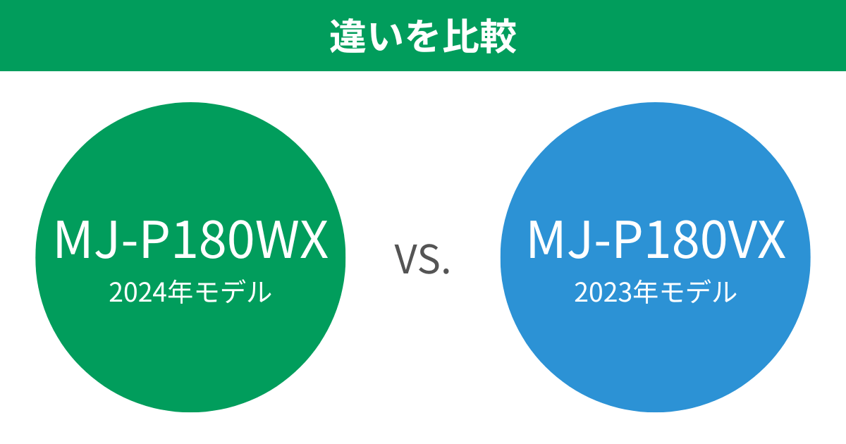 MJ-P180WXとMJ-P180VXの違いを比較 三菱衣類乾燥除湿機サラリPro