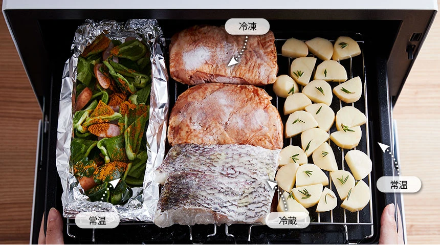 まかせて調理のSTEP1:食材を並べる