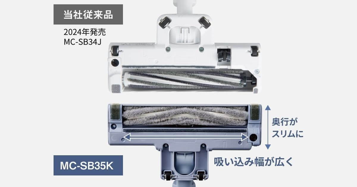 MC-SB35K(最新)のノズルは軽量化し、吸引力がパワフルに