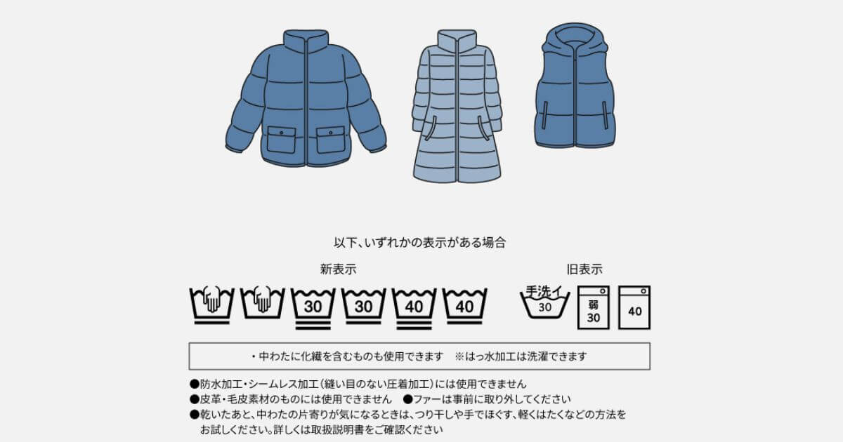 NA-LX127Eが対応するダウンジャケット