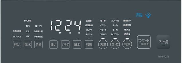 TW-84GS5とTW-84GS4のパネル操作部